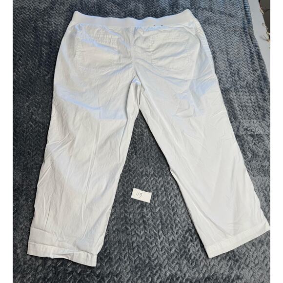 Khakis and Company White Capris Women’s Size 14 Classic Adjustable Length - Picture 1 of 9